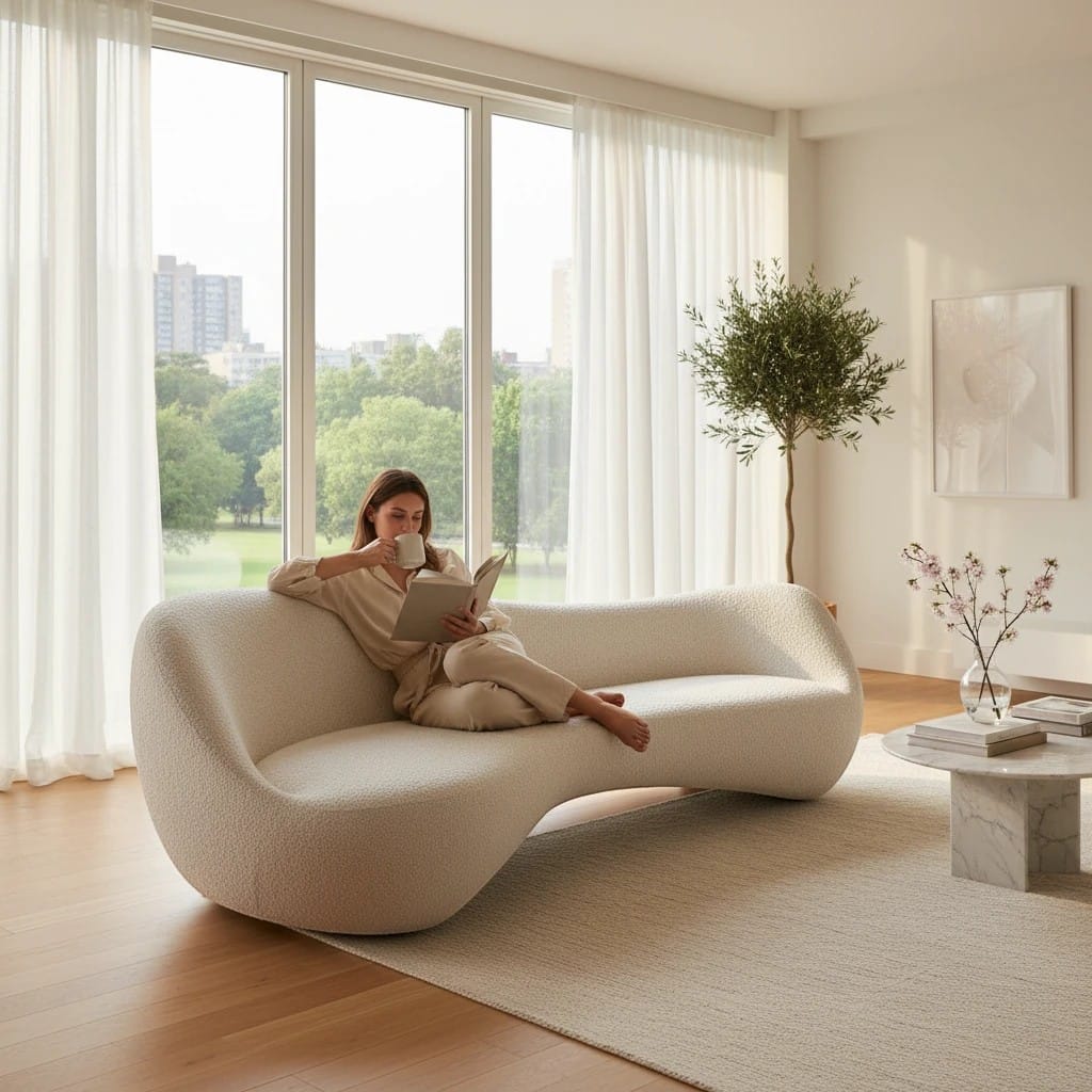 Home Atelier Curved Organic Modern Living Room Sofa