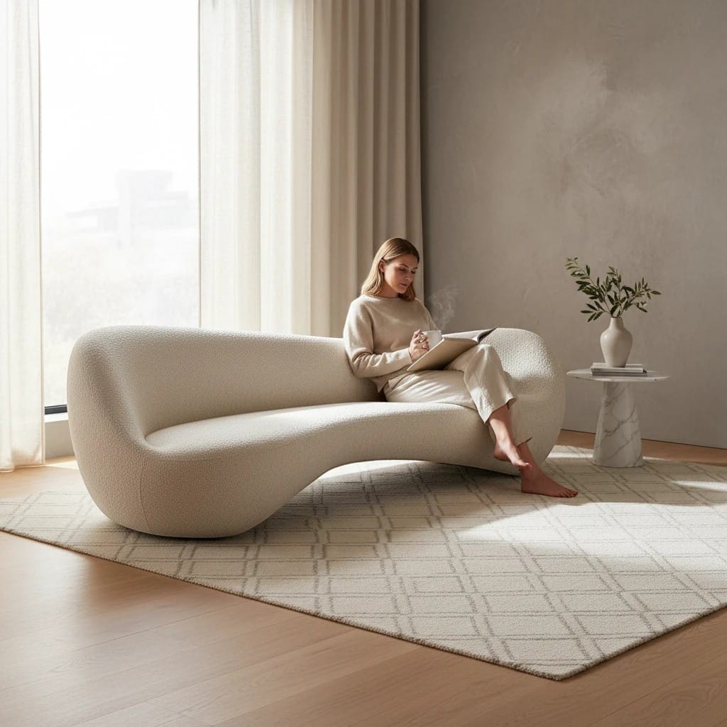 Home Atelier Curved Organic Modern Living Room Sofa