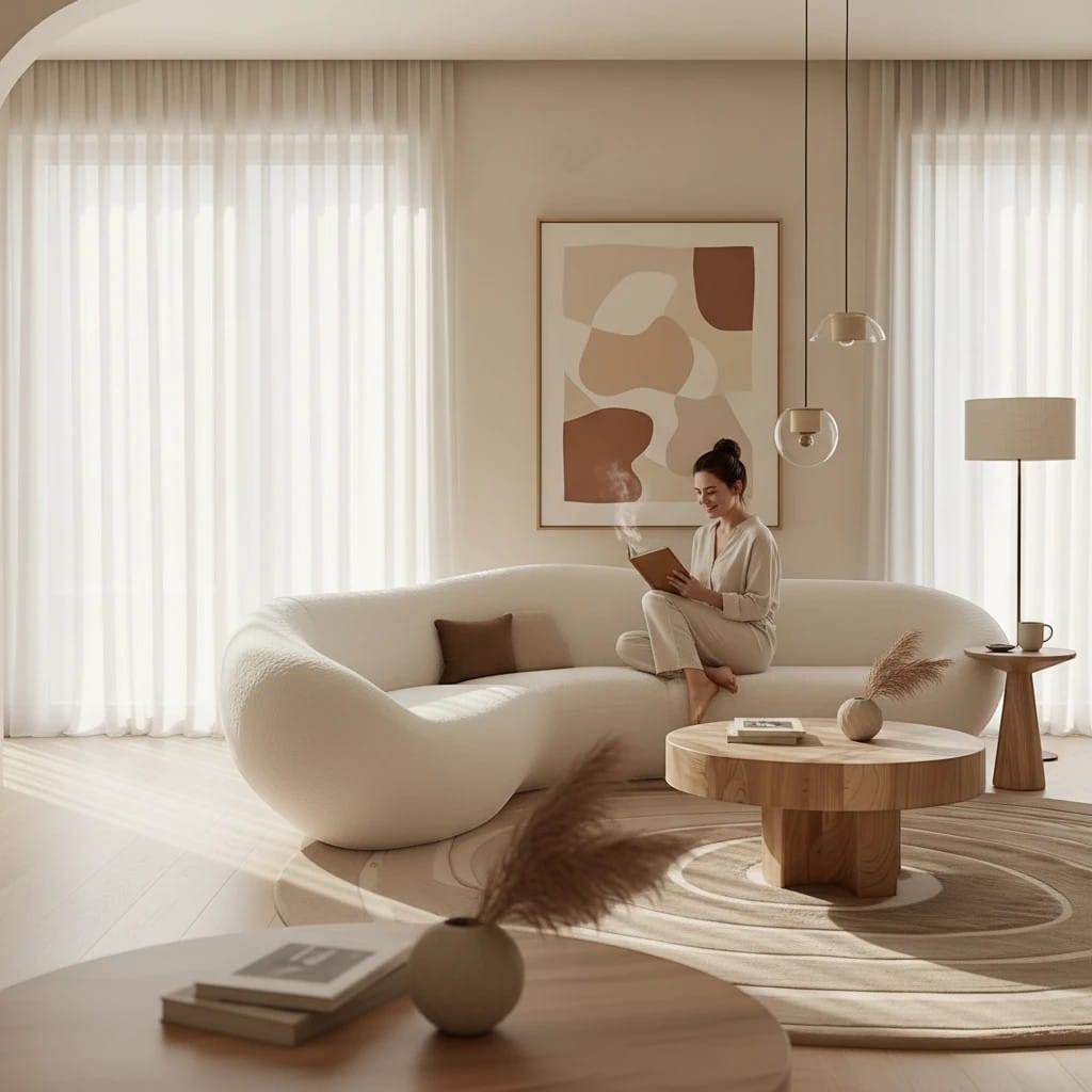 Home Atelier Curved Organic Modern Living Room Sofa
