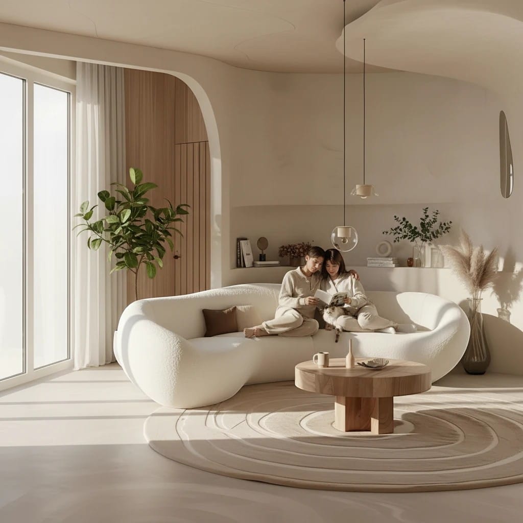 Home Atelier Curved Organic Modern Living Room Sofa