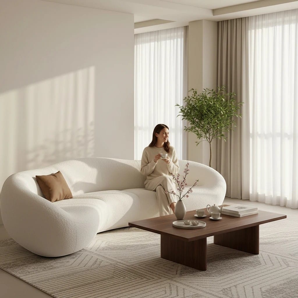 Home Atelier Curved Organic Modern Living Room Sofa