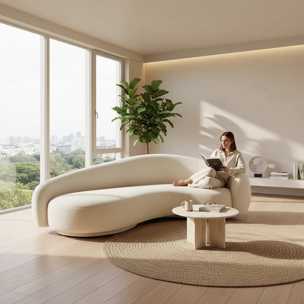 Home Atelier Curved Organic Shape Living Room Sofa