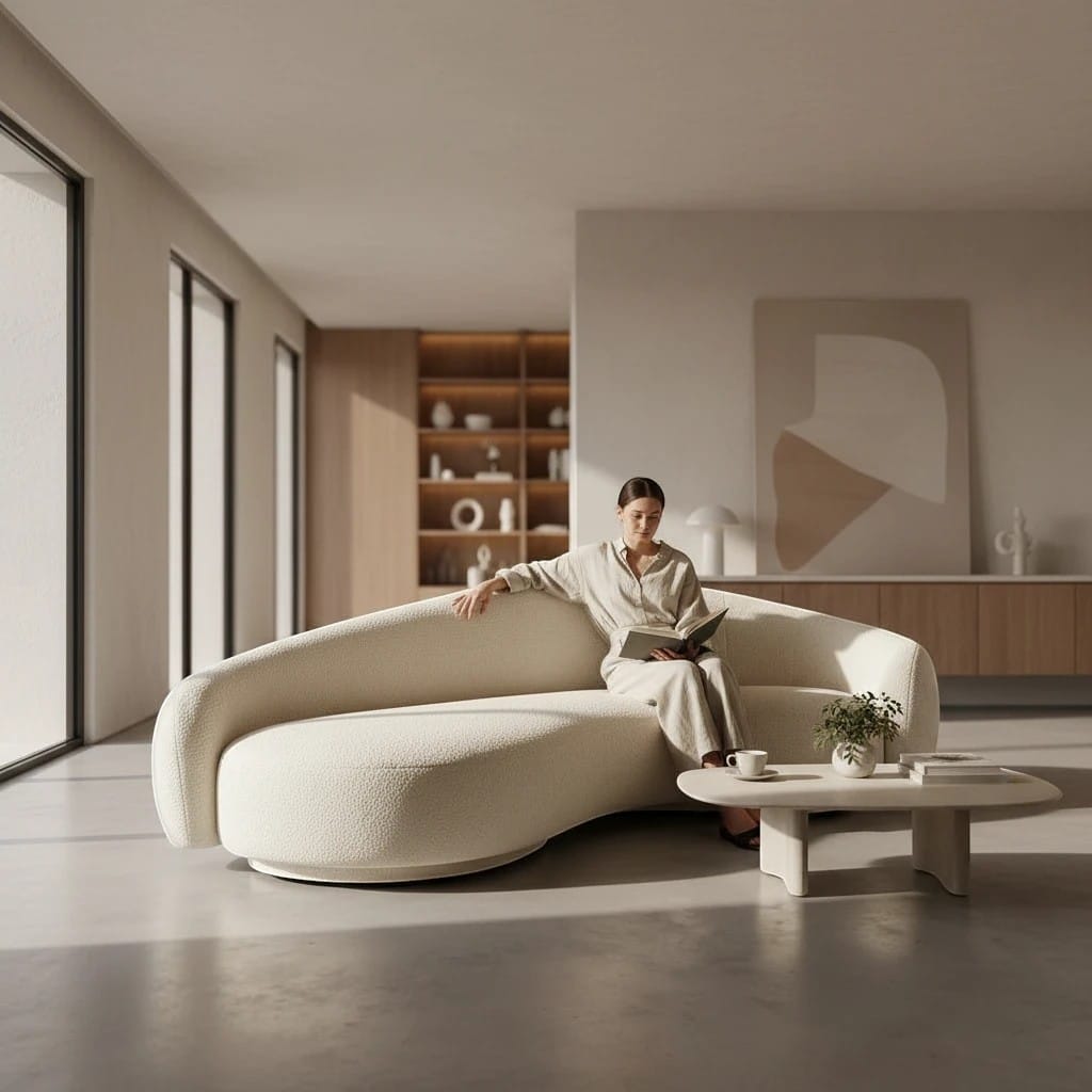 Home Atelier Curved Organic Shape Living Room Sofa