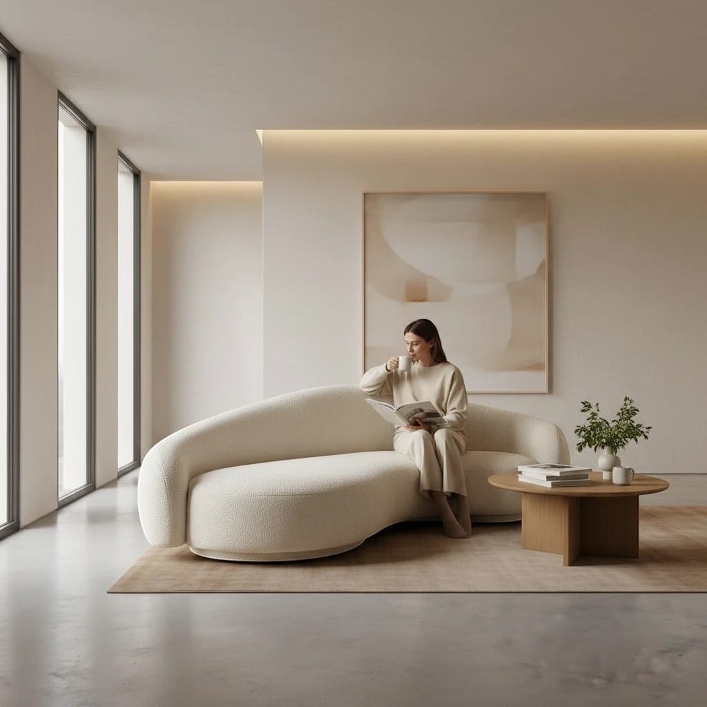 Home Atelier Curved Organic Shape Living Room Sofa