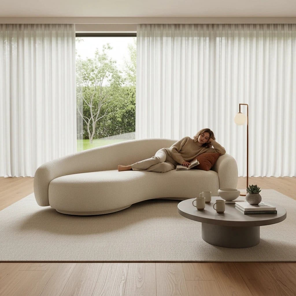 Home Atelier Curved Organic Shape Living Room Sofa