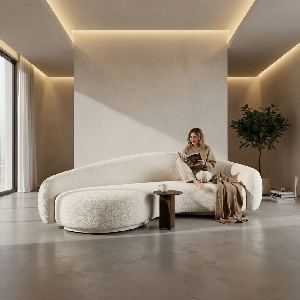 Home Atelier Curved Organic Shape Living Room Sofa