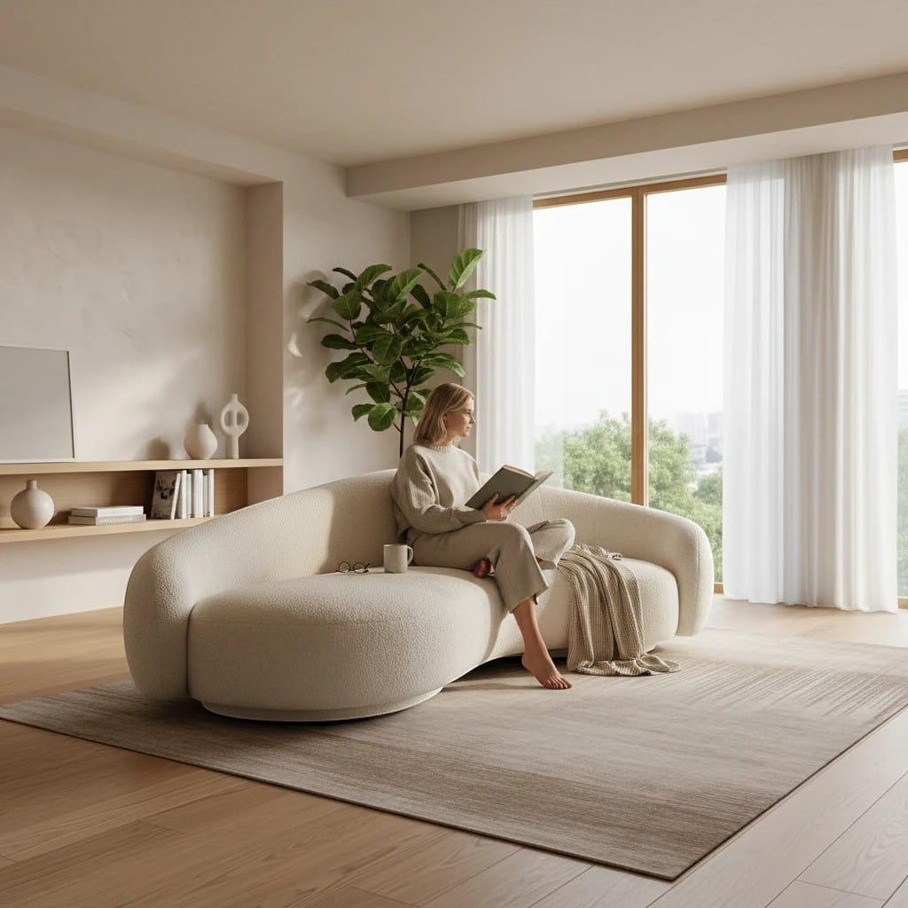 Home Atelier Curved Organic Shape Living Room Sofa