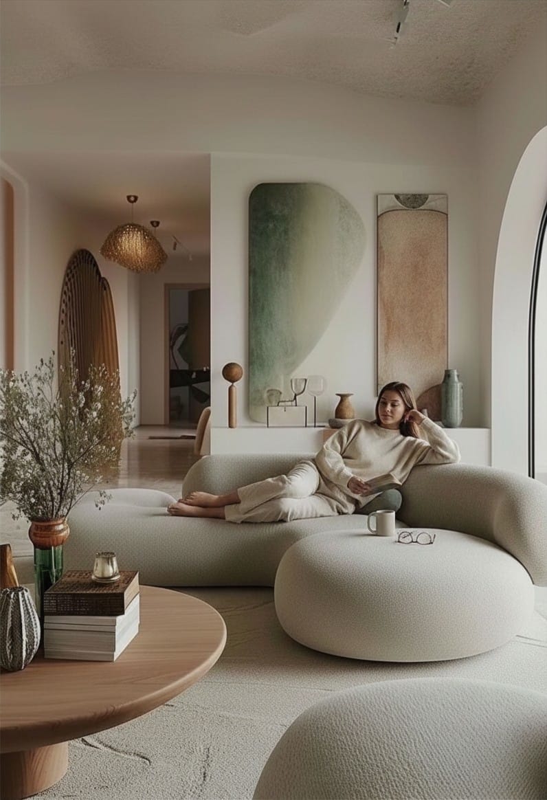 Home Atelier Curved Organic Shape Living Room Sofa
