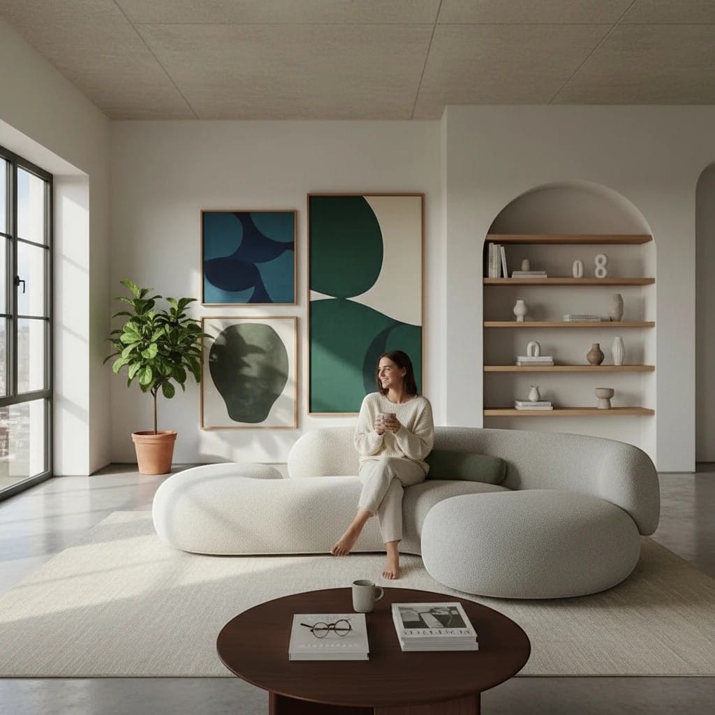 Home Atelier Curved Organic Shape Living Room Sofa