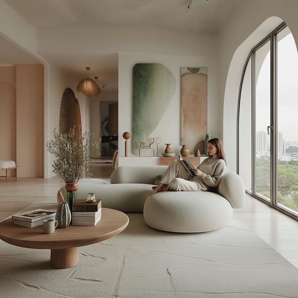 Home Atelier Curved Organic Shape Living Room Sofa