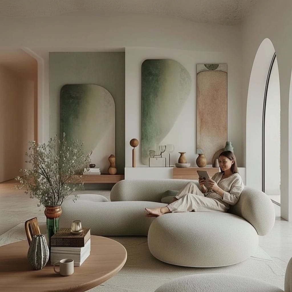 Home Atelier Curved Organic Shape Living Room Sofa