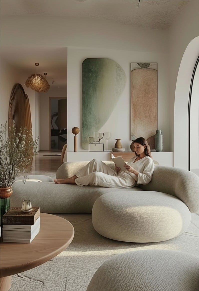 Home Atelier Curved Organic Shape Living Room Sofa