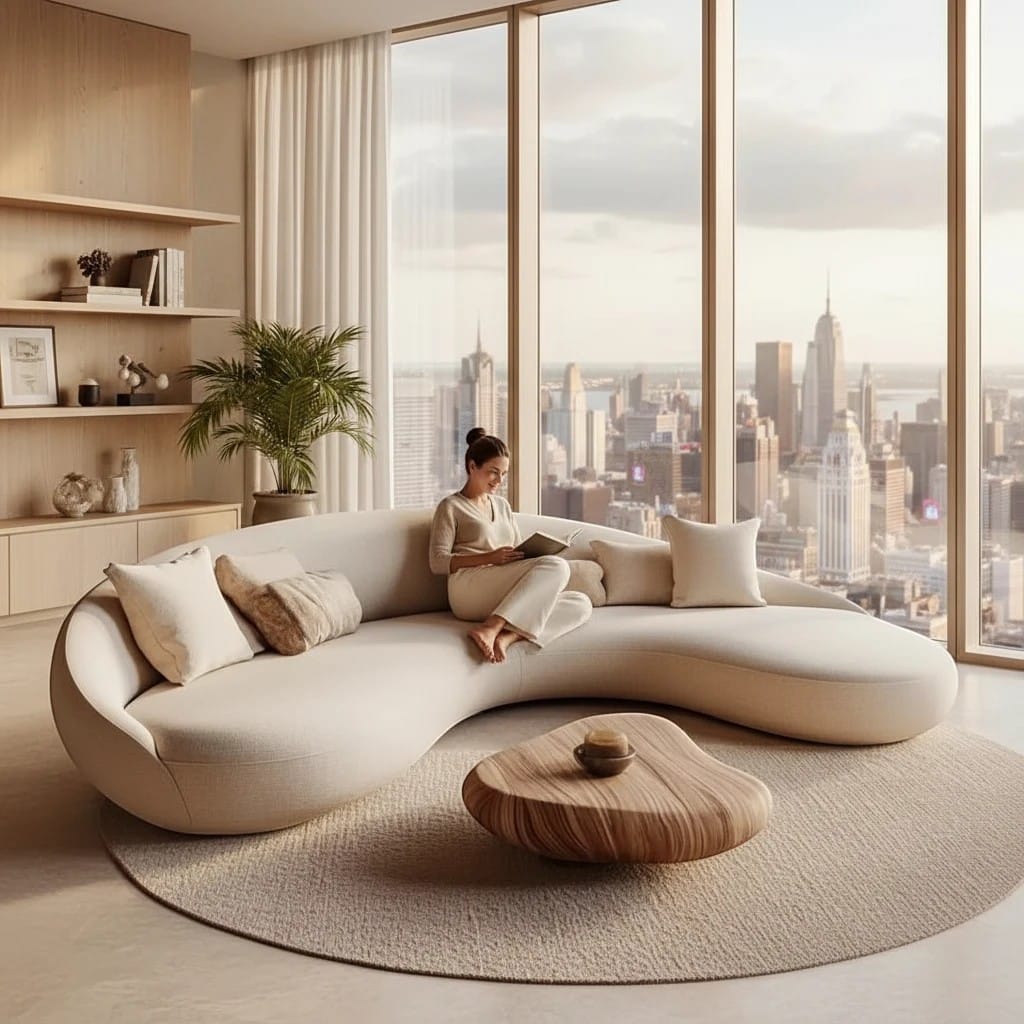 Home Atelier Curved Organic Shape Living Room Sofa