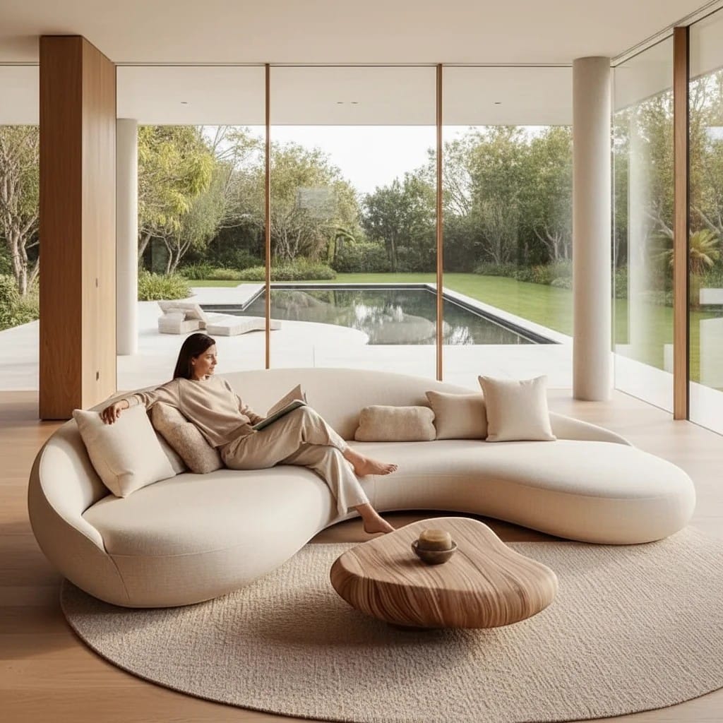 Home Atelier Curved Organic Shape Living Room Sofa