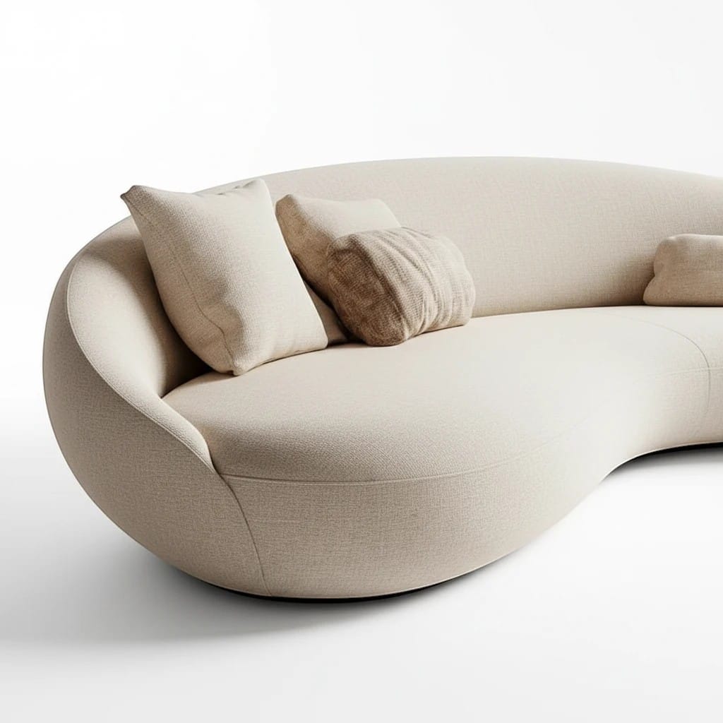 Home Atelier Curved Organic Shape Living Room Sofa