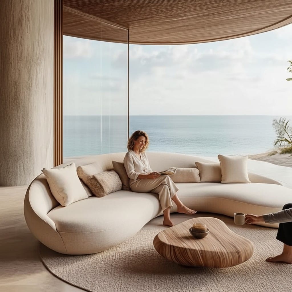 Home Atelier Curved Organic Shape Living Room Sofa
