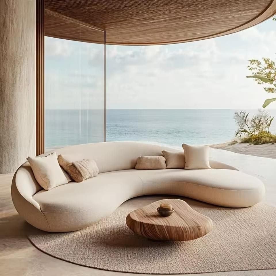 Home Atelier Curved Organic Shape Living Room Sofa