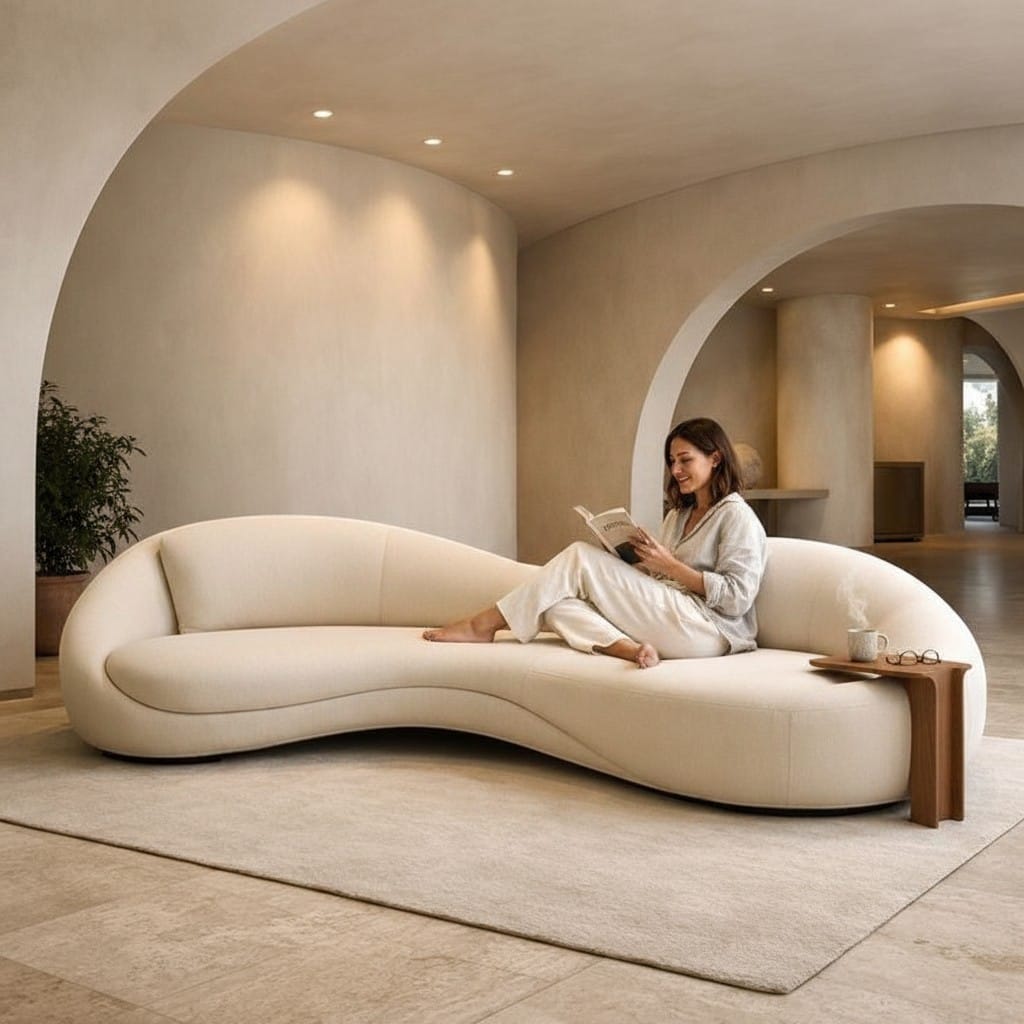 Home Atelier Curved Organic Shape Living Room Sofa