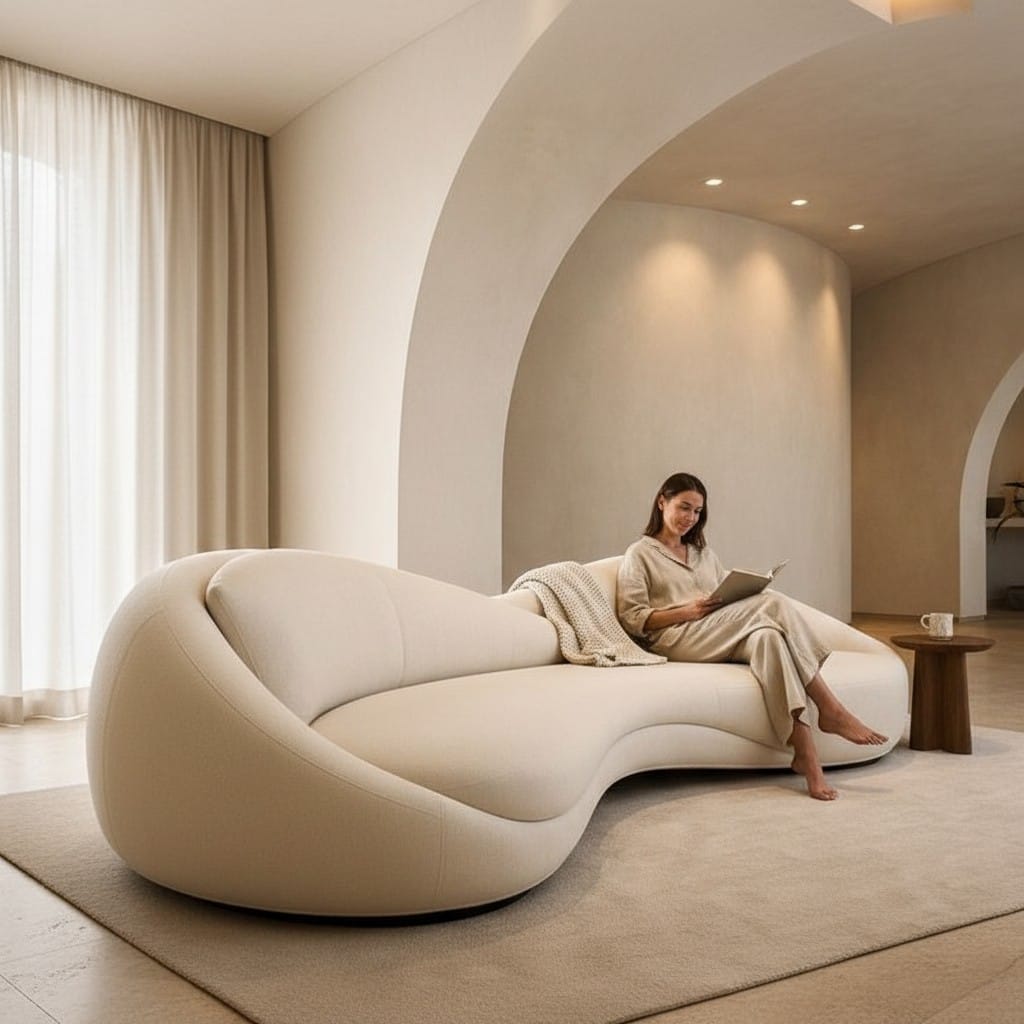 Home Atelier Curved Organic Shape Living Room Sofa
