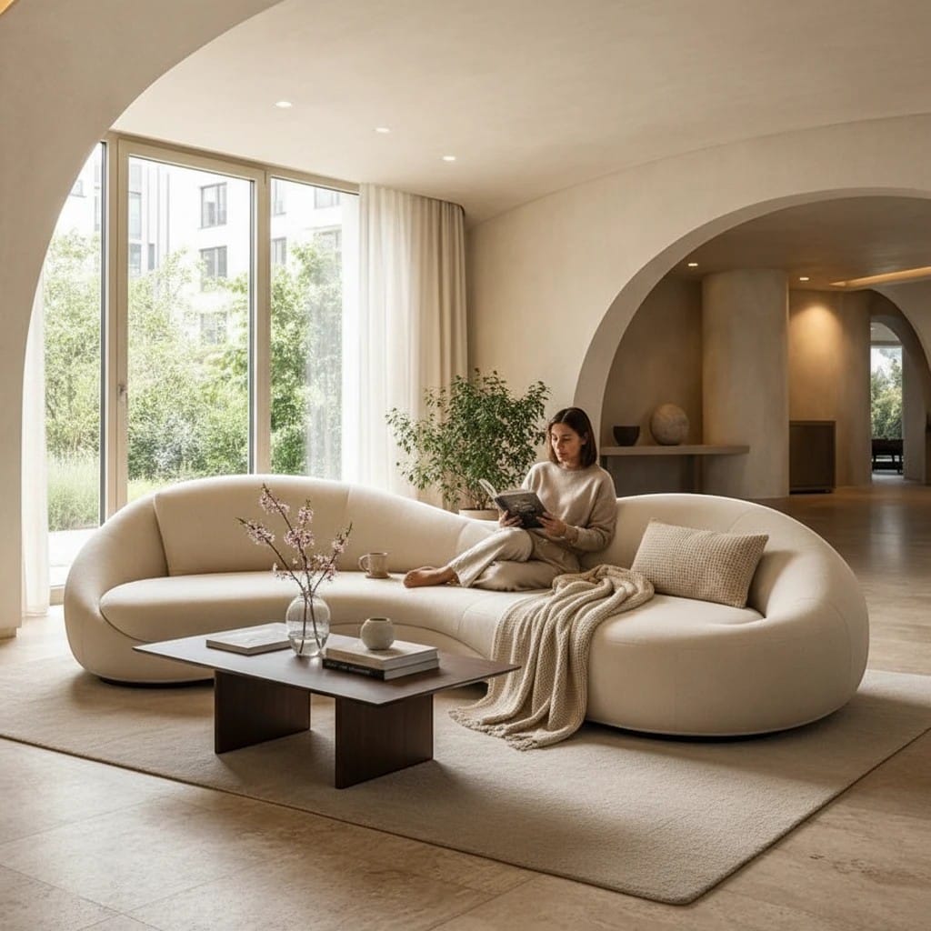 Home Atelier Curved Organic Shape Living Room Sofa