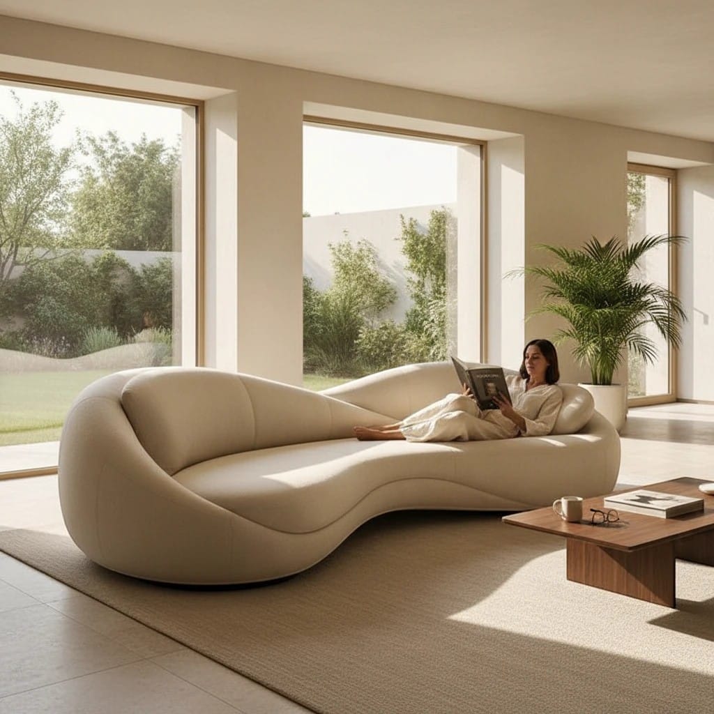 Home Atelier Curved Organic Shape Living Room Sofa