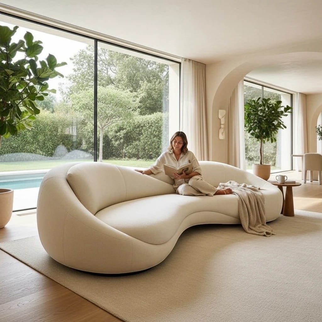 Home Atelier Curved Organic Shape Living Room Sofa