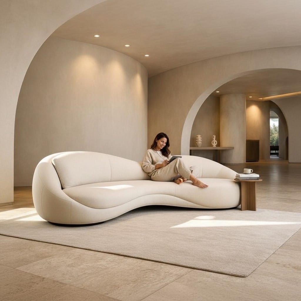 Home Atelier Curved Organic Shape Living Room Sofa