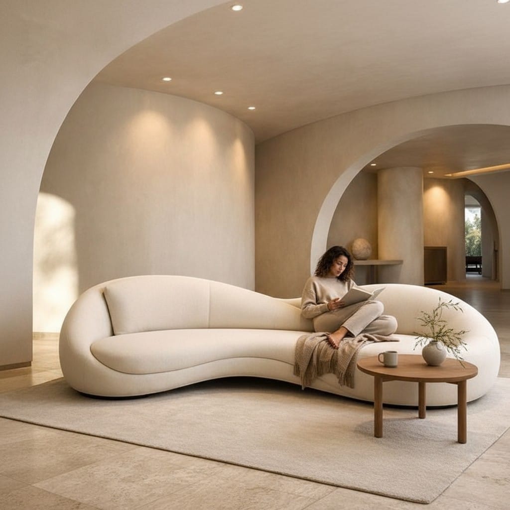 Home Atelier Curved Organic Shape Living Room Sofa