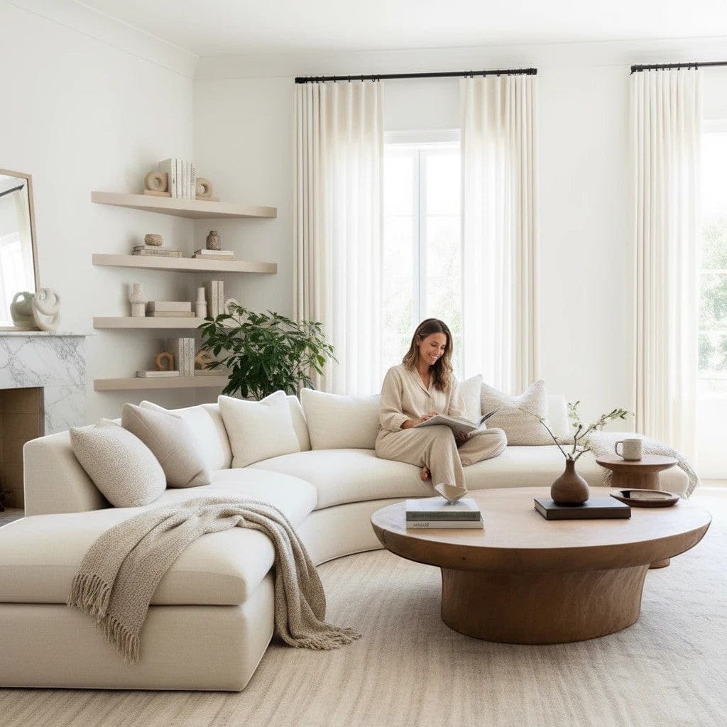Home Atelier Curved Sectional Sofa for Living Room