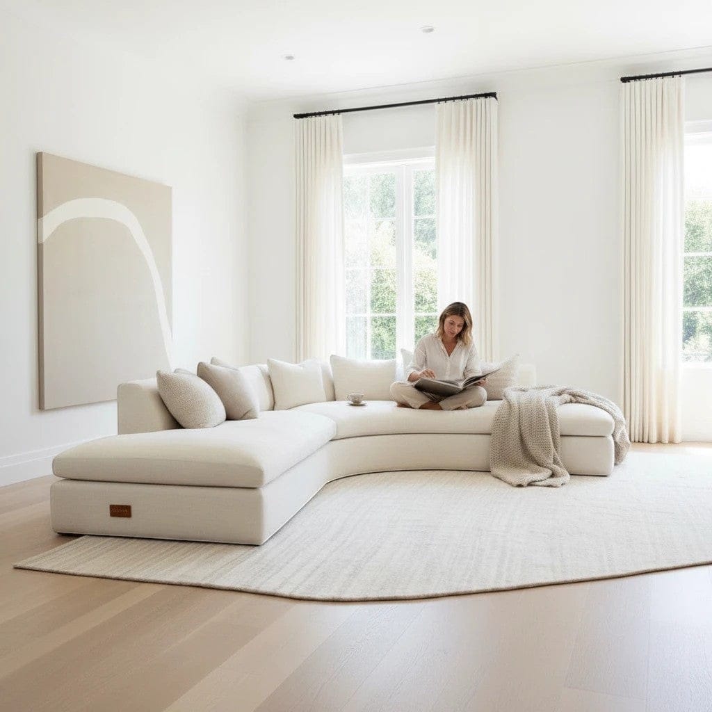 Home Atelier Curved Sectional Sofa for Living Room