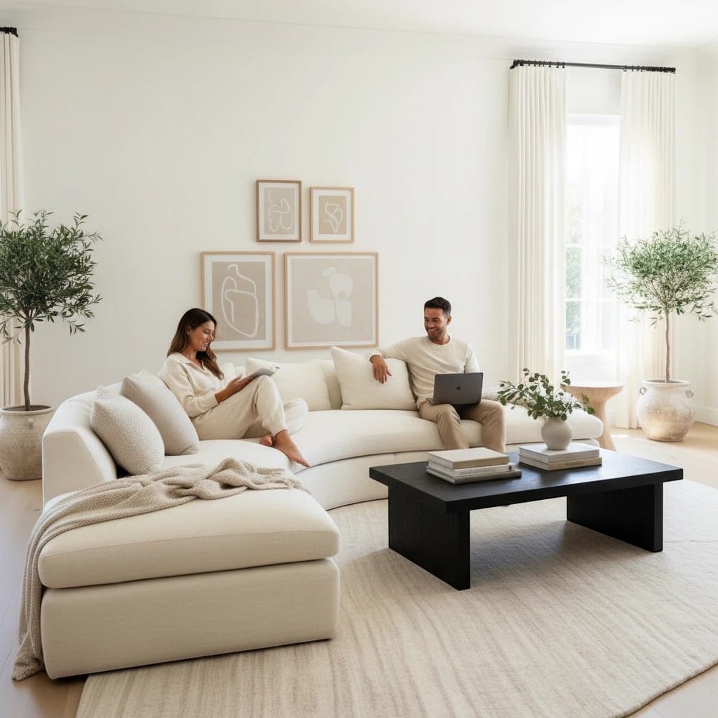 Home Atelier Curved Sectional Sofa for Living Room