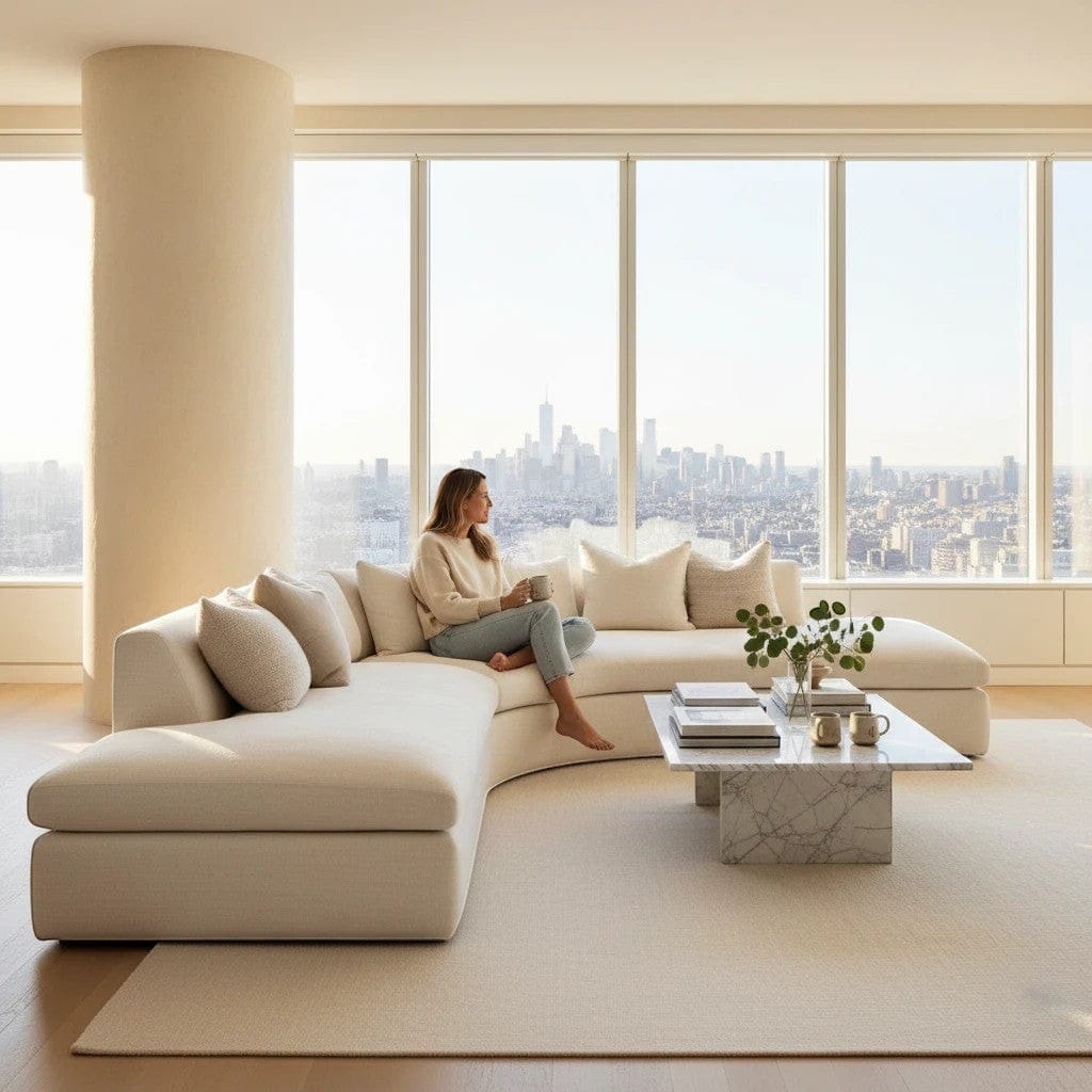 Home Atelier Curved Sectional Sofa for Living Room