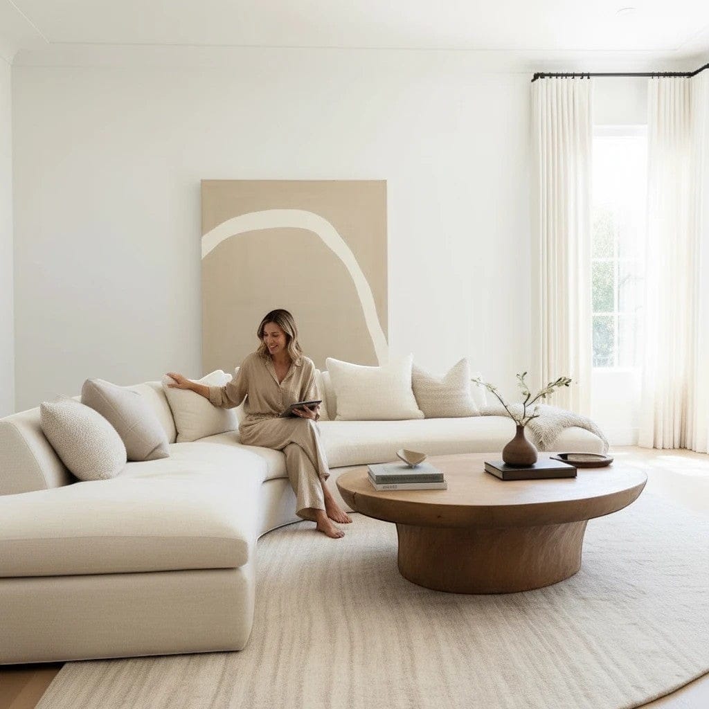 Home Atelier Curved Sectional Sofa for Living Room