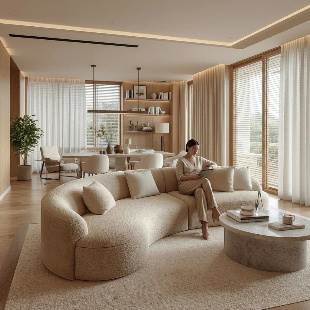 Home Atelier Curved Sectional Sofa for Modern Living Room
