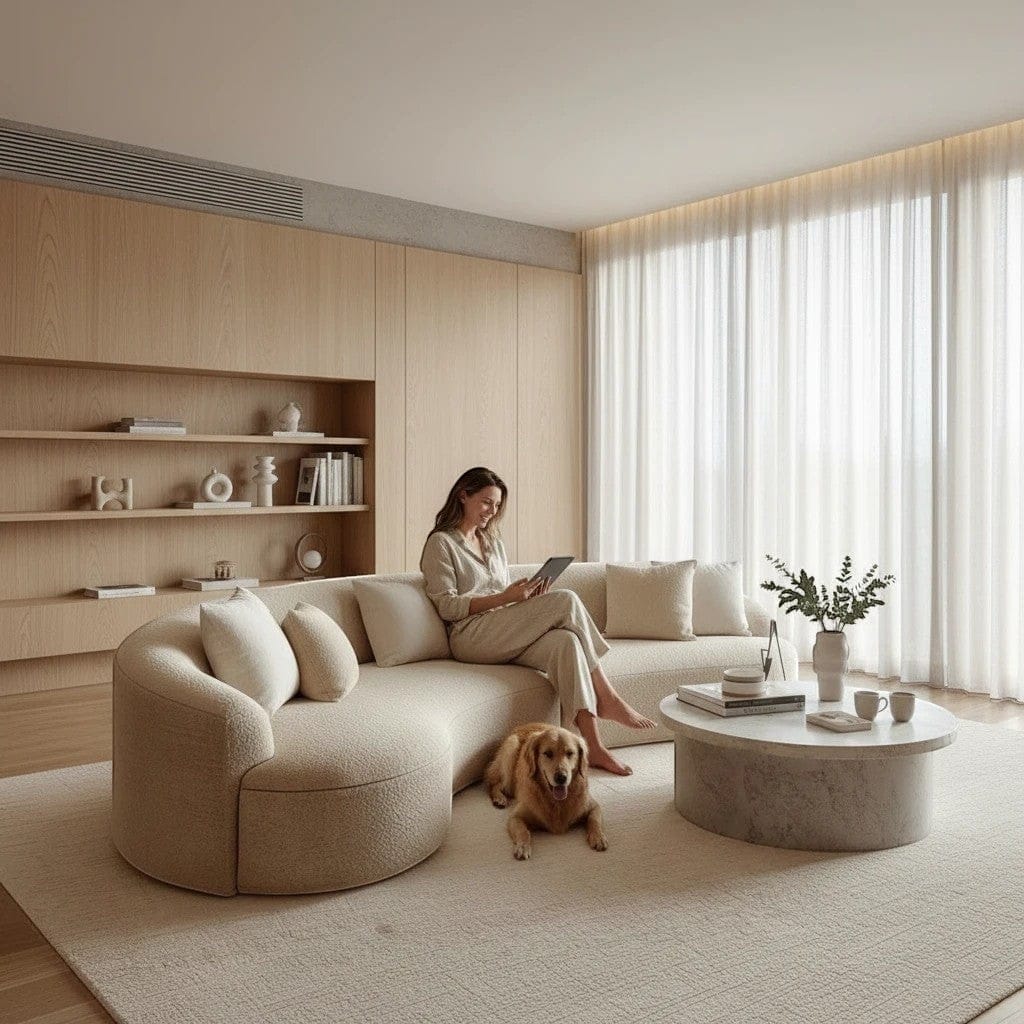 Home Atelier Curved Sectional Sofa for Modern Living Room