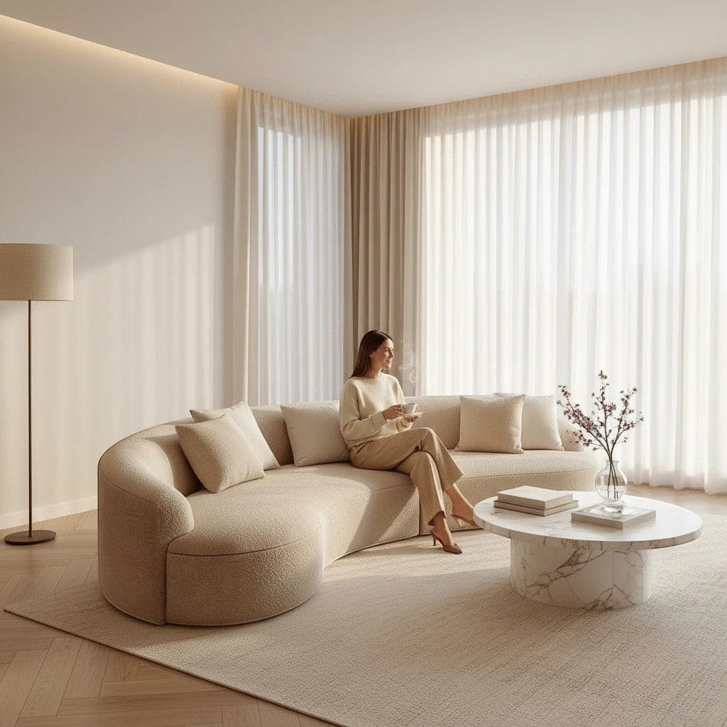 Home Atelier Curved Sectional Sofa for Modern Living Room