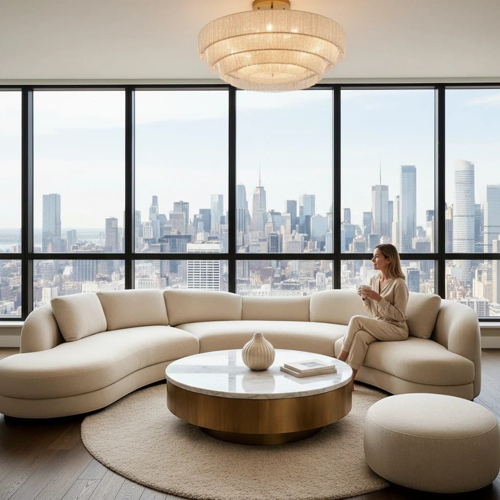 Home Atelier Curved Sectional Sofa for Modern Living Room