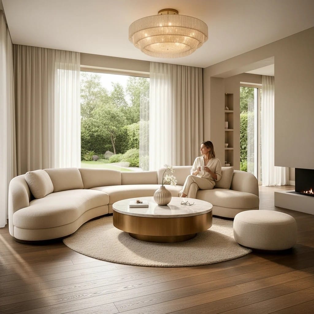 Home Atelier Curved Sectional Sofa for Modern Living Room