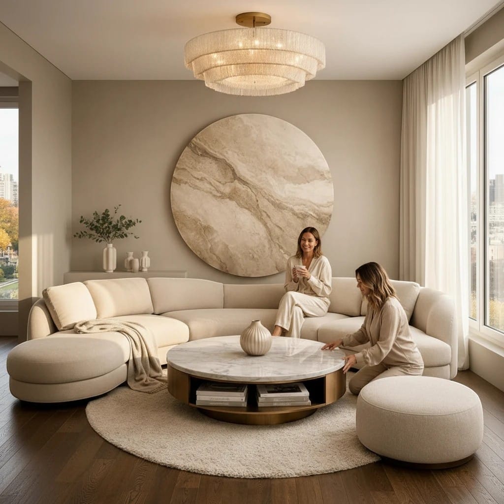 Home Atelier Curved Sectional Sofa for Modern Living Room