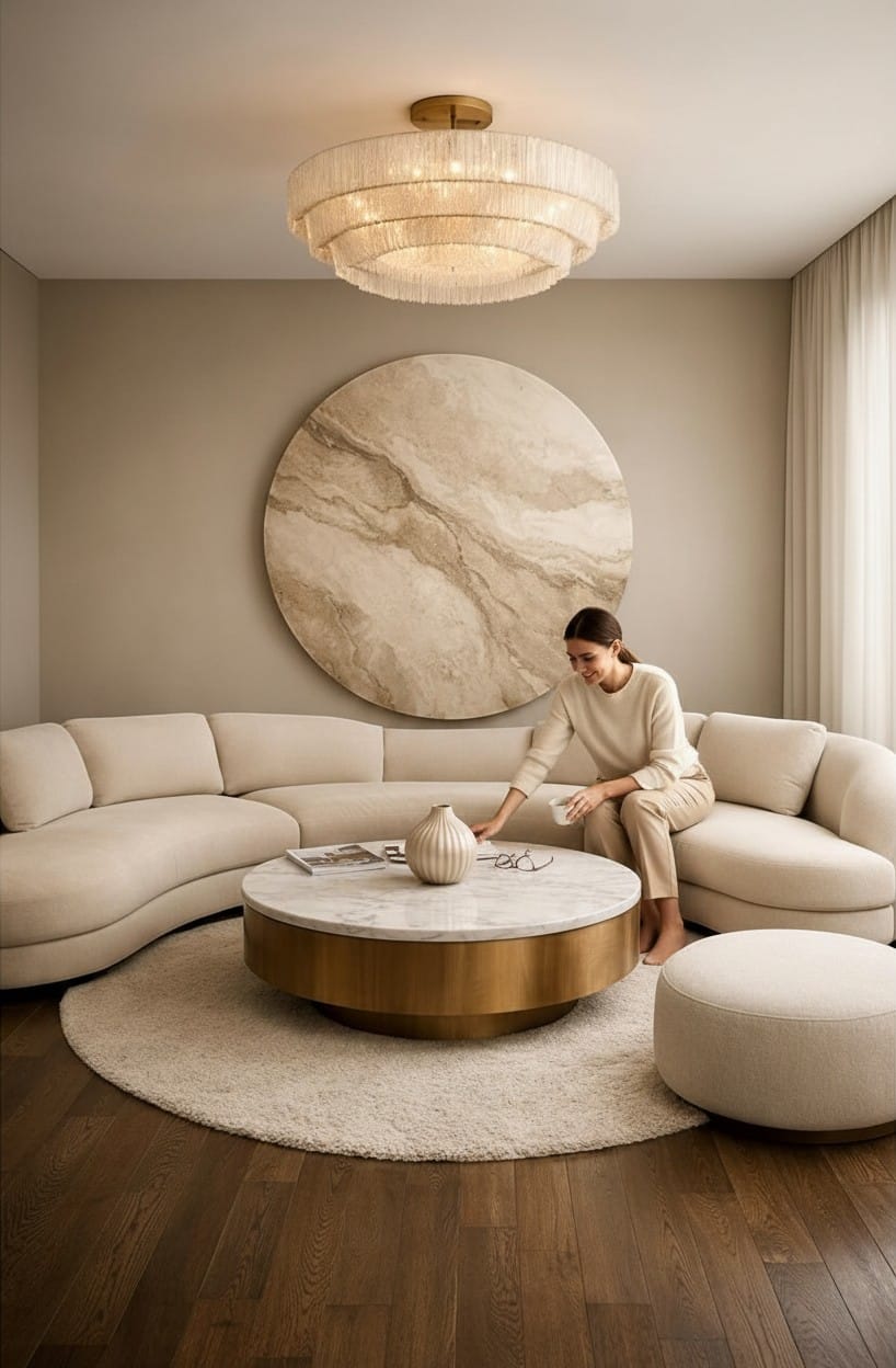 Home Atelier Curved Sectional Sofa for Modern Living Room