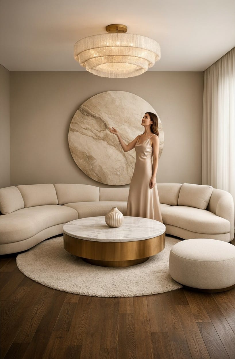 Home Atelier Curved Sectional Sofa for Modern Living Room