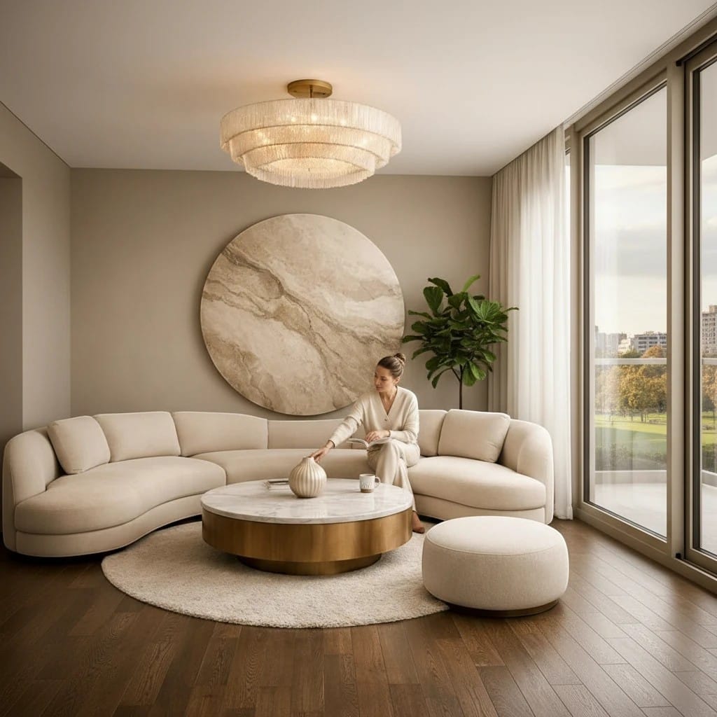 Home Atelier Curved Sectional Sofa for Modern Living Room