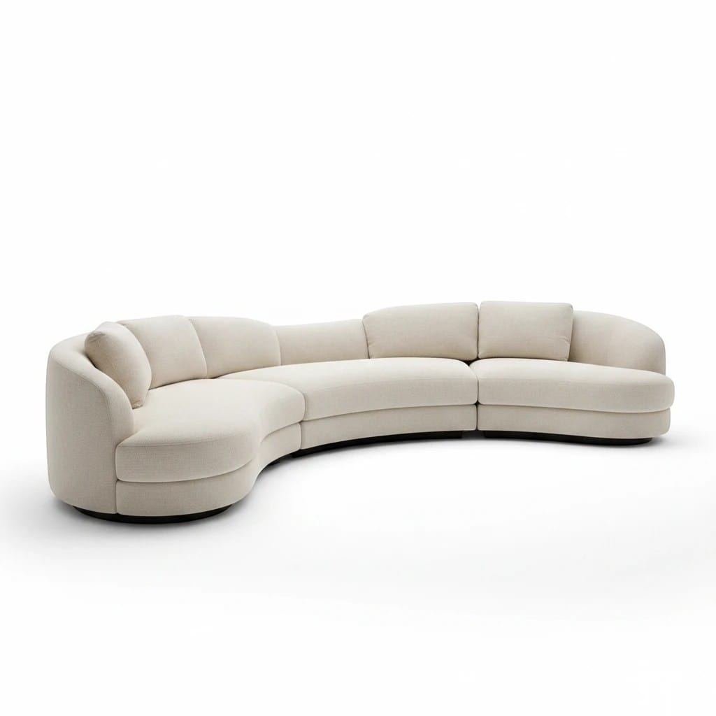 Home Atelier Curved Sectional Sofa for Modern Living Room