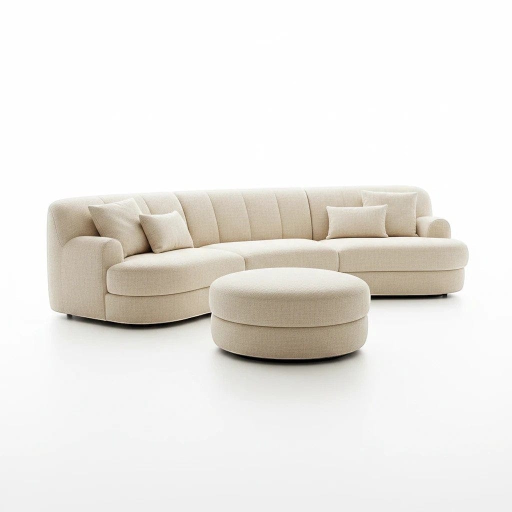 Home Atelier Curved Sectional Sofa with Matching Ottoman