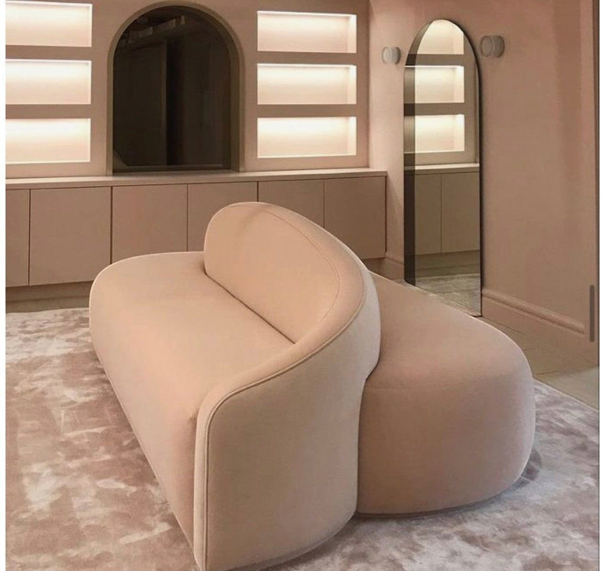 Home Atelier Curved Upholstered Contemporary Living Room Sofa