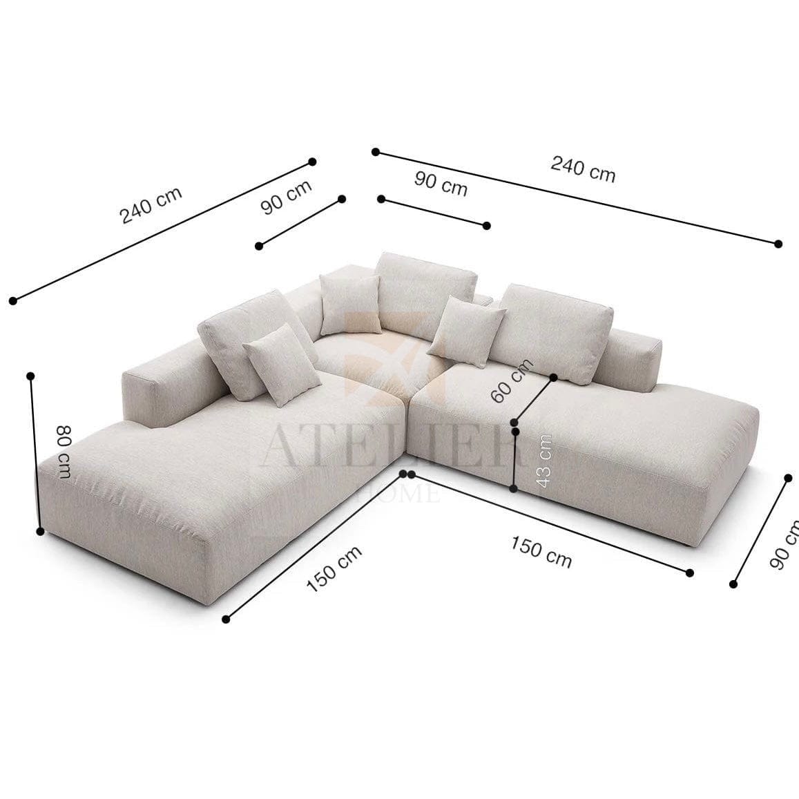 Home Atelier Danielle Sectional Sofa