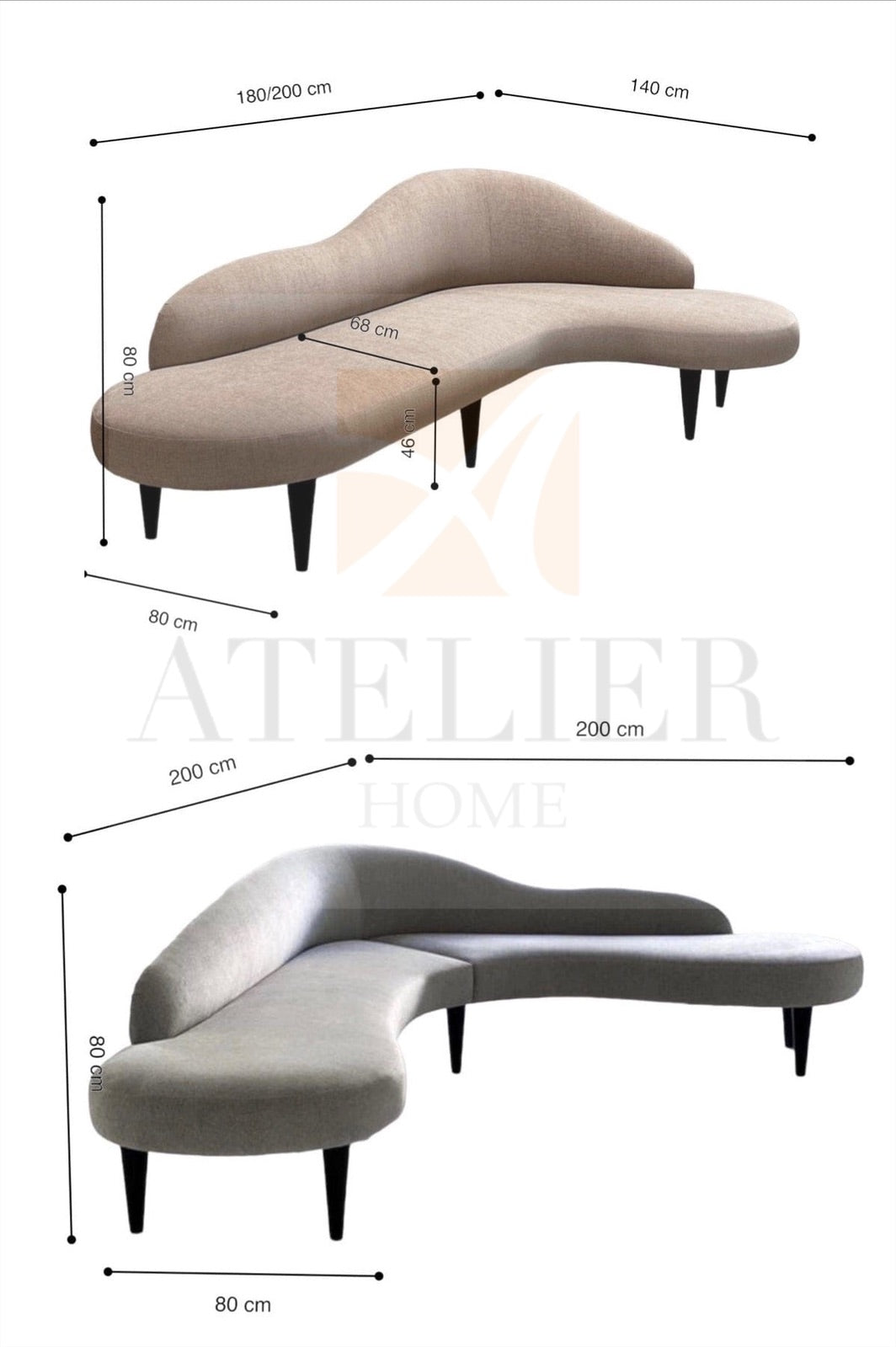 Home Atelier Dari Scratch Resistant Sectional Sofa