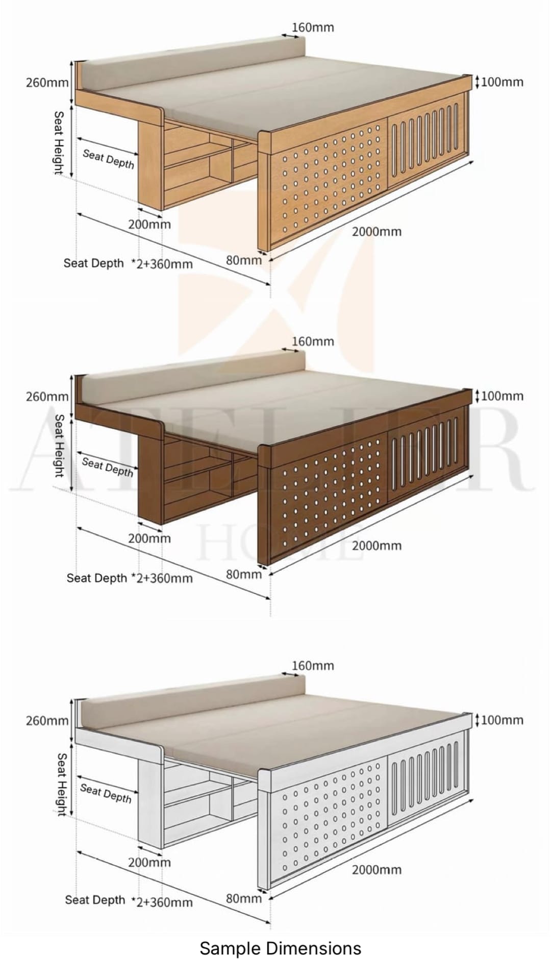 Home Atelier Darien Customise Bay Window Sofa Bed