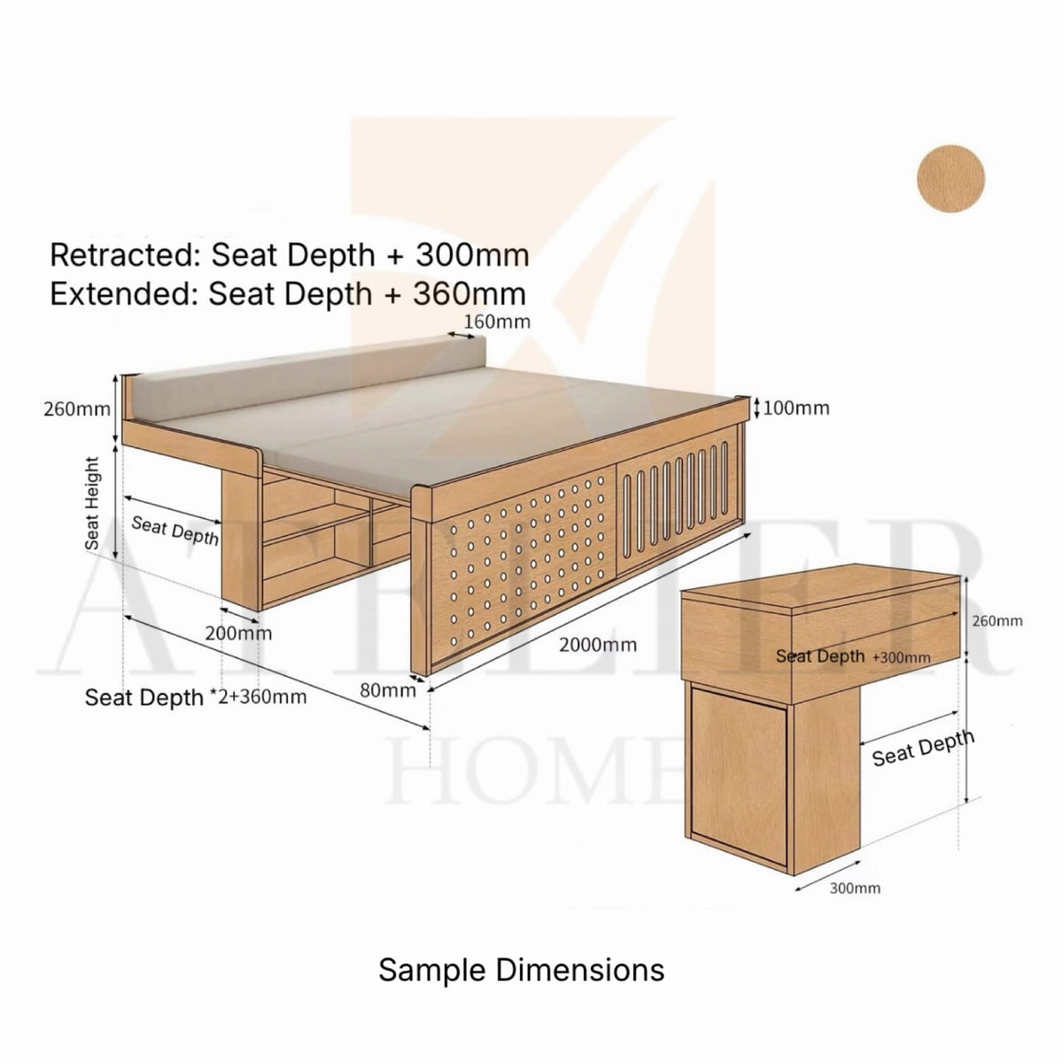 Home Atelier Darien Customise Bay Window Sofa Bed