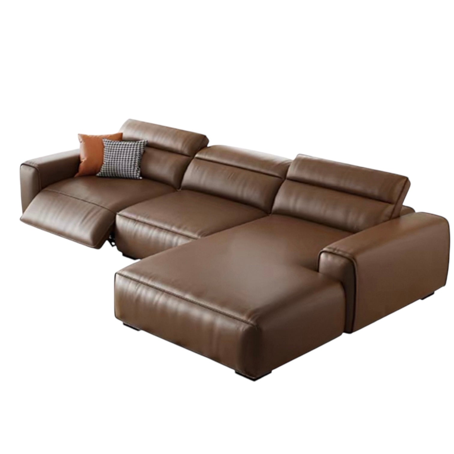 Home Atelier Darren Electric Recliner Leather L-shaped Sofa